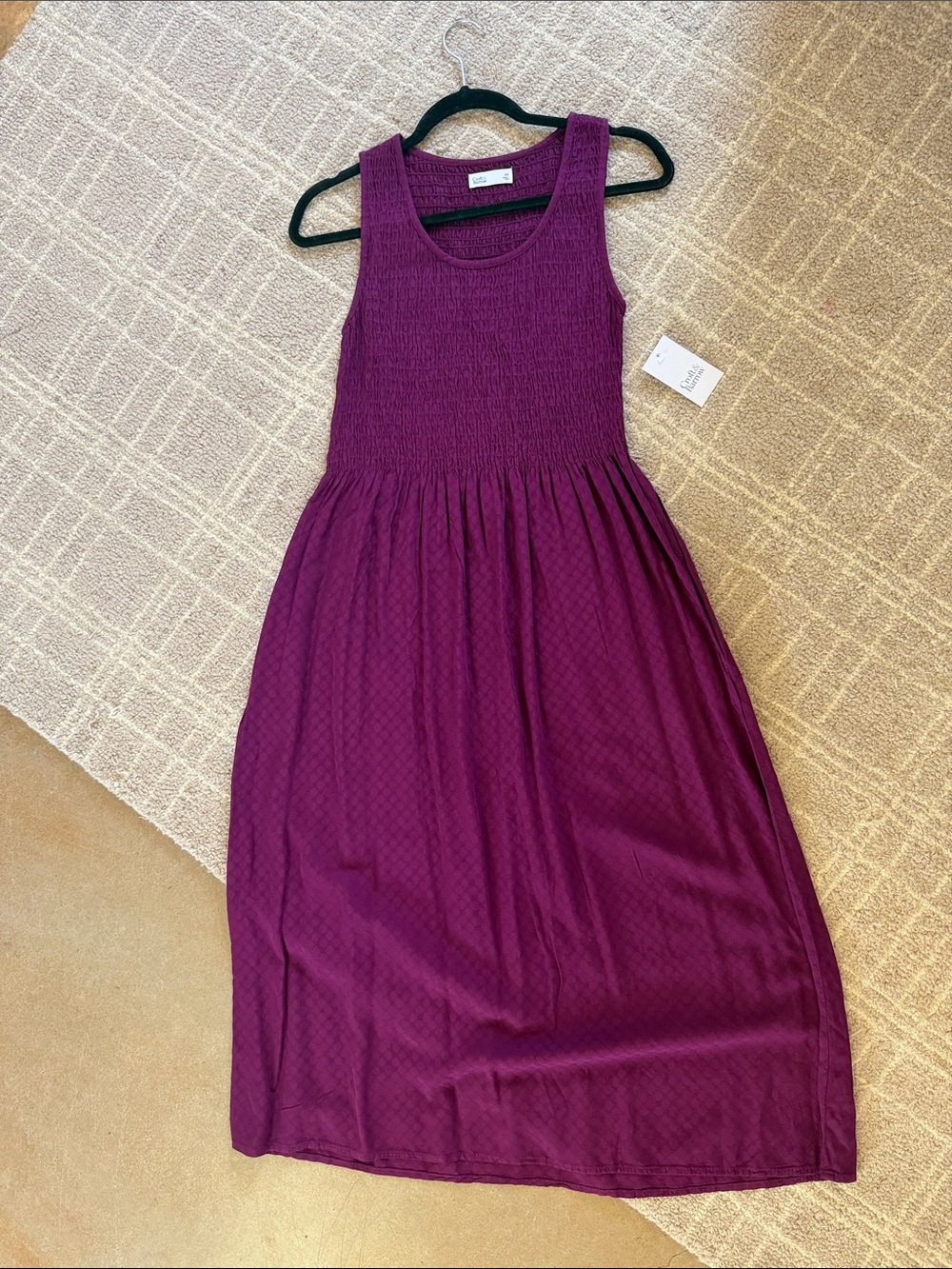 Sleeveless Midi Dress in Deep Plum